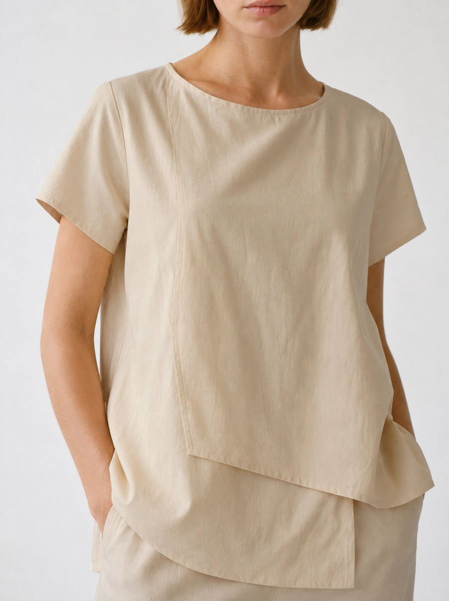 Camiseta Estrella Asimétrica - Piedra