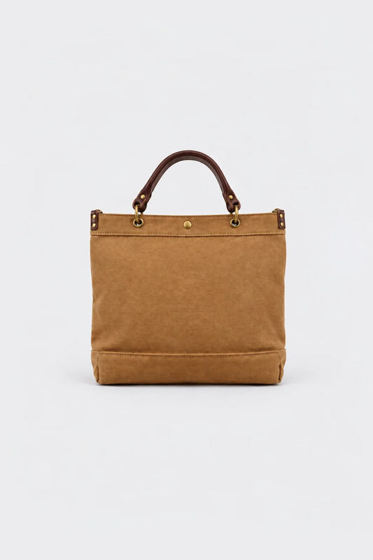 Leather and Canvas Tote Bag