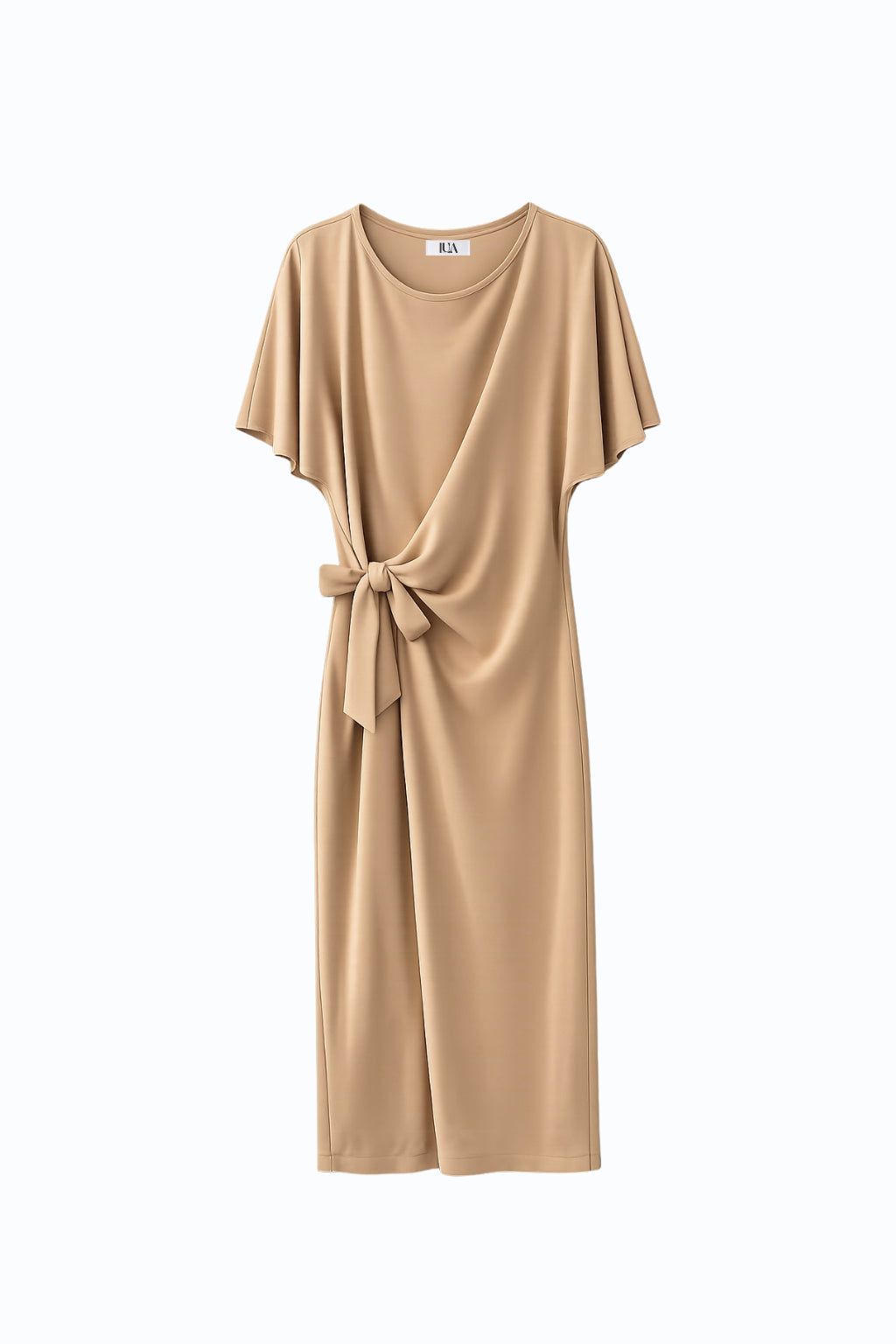 Vestido Cintura Lazada - Camel
