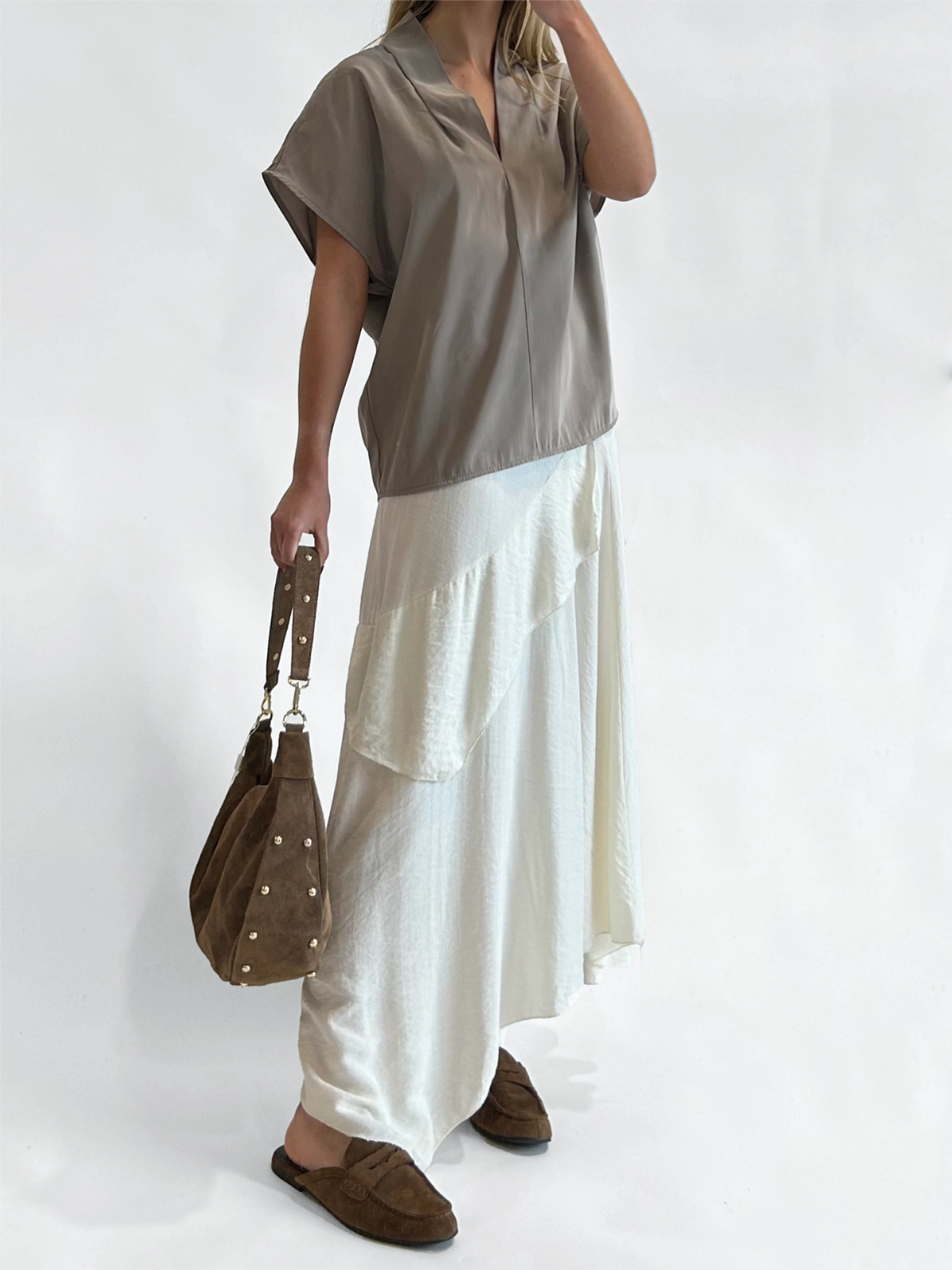 Bolso Hobo Serraje - Taupe