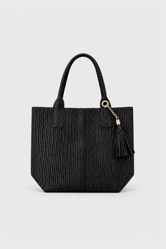 Woven Leather Tote Bag