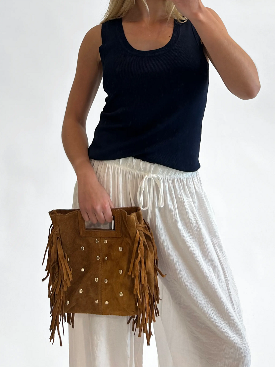 Bolso Flecado Tachuelas - Camel