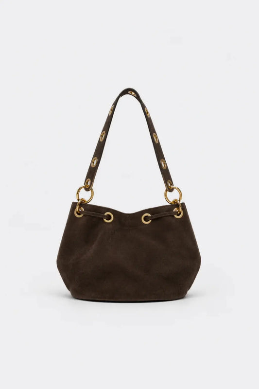 Suede Studded Bag
