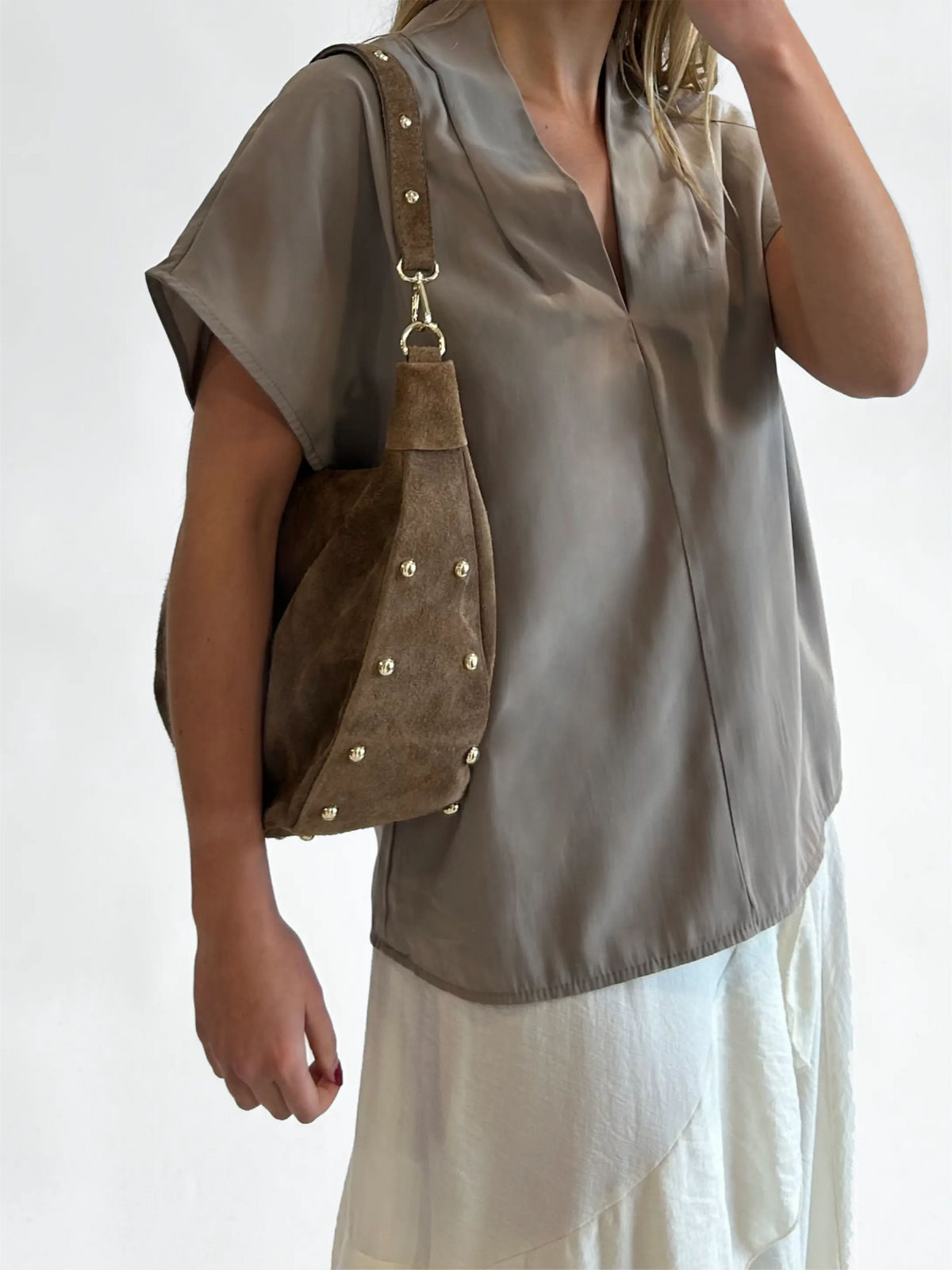 Bolso Hobo Serraje - Taupe