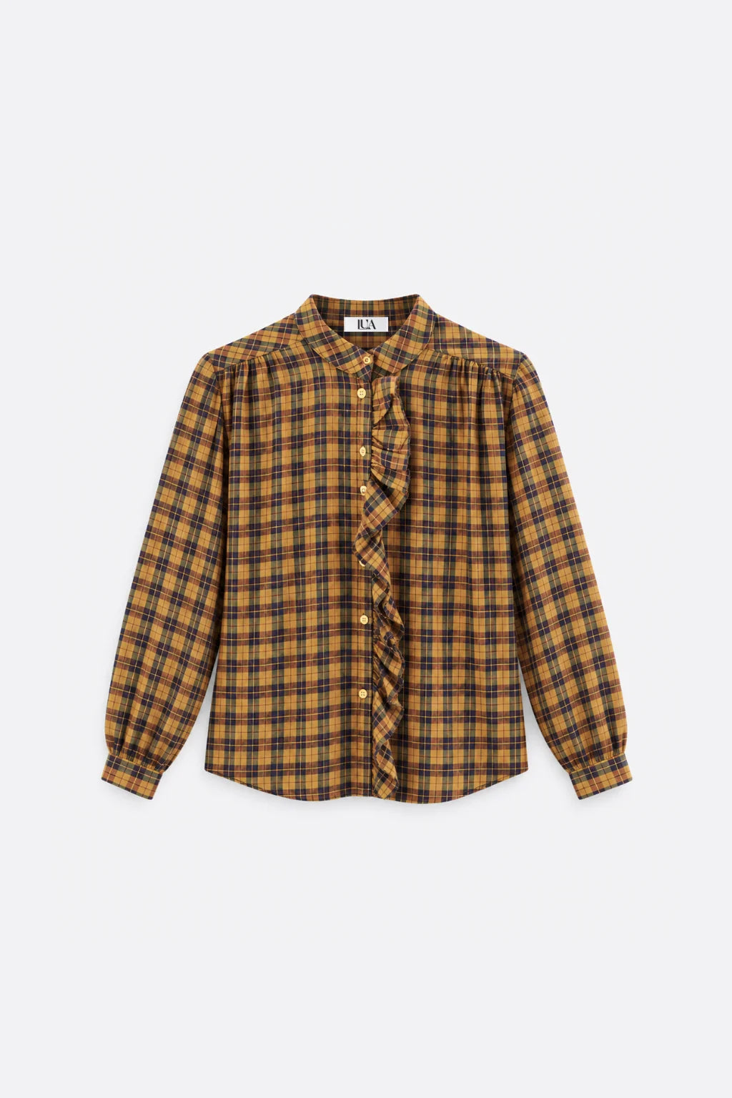 Ruffle Plaid Shirt