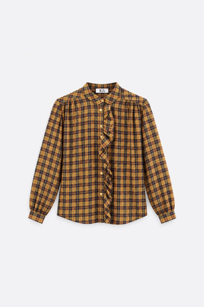 Ruffle Plaid Shirt