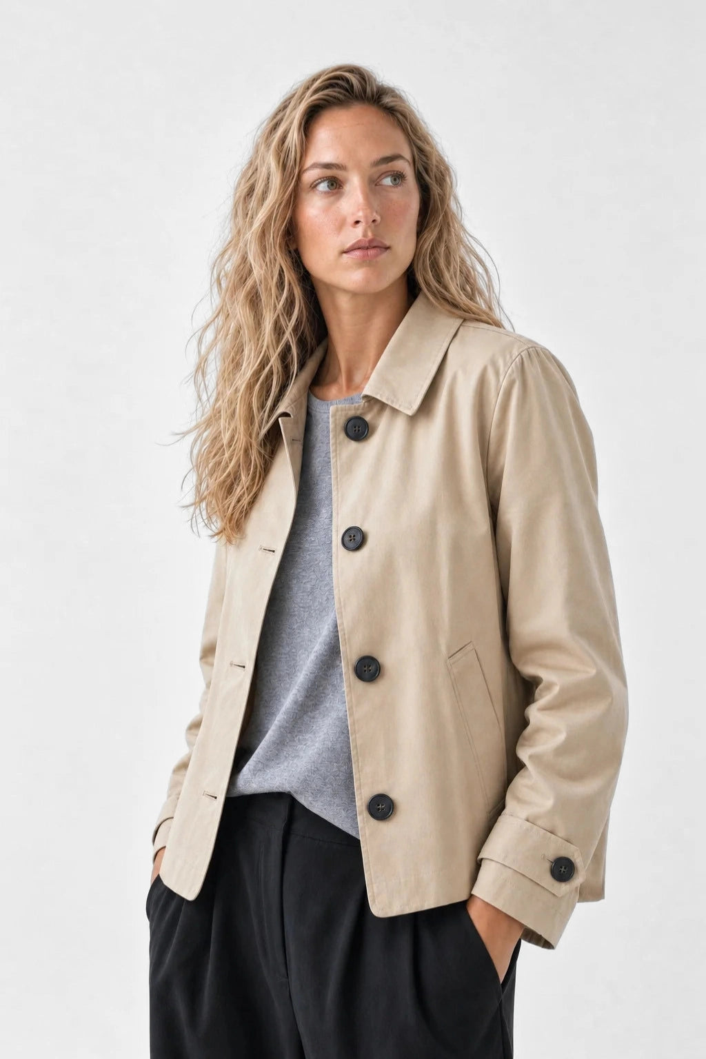 Short Straight Trench Coat