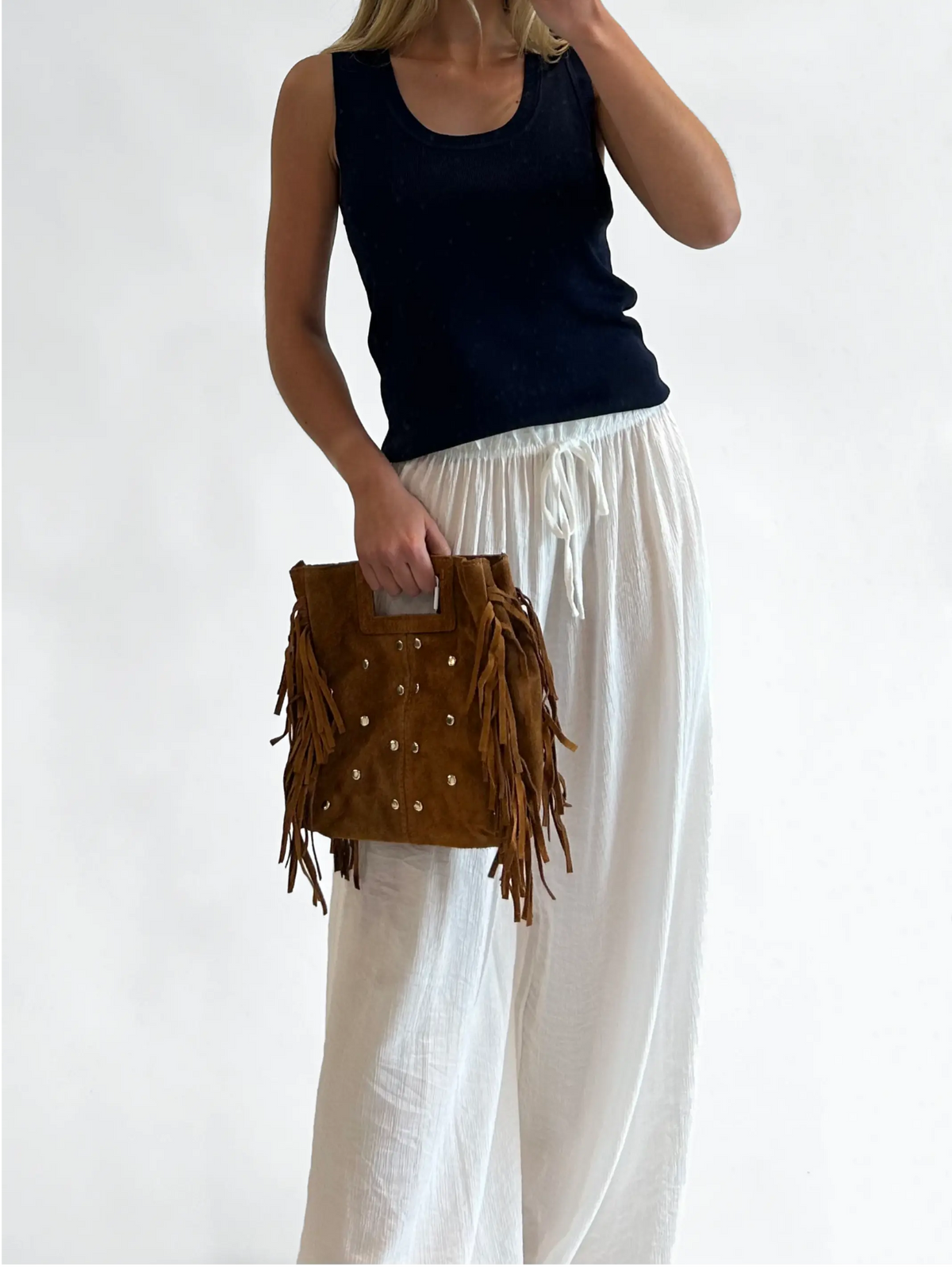 Bolso Flecado Tachuelas - Camel
