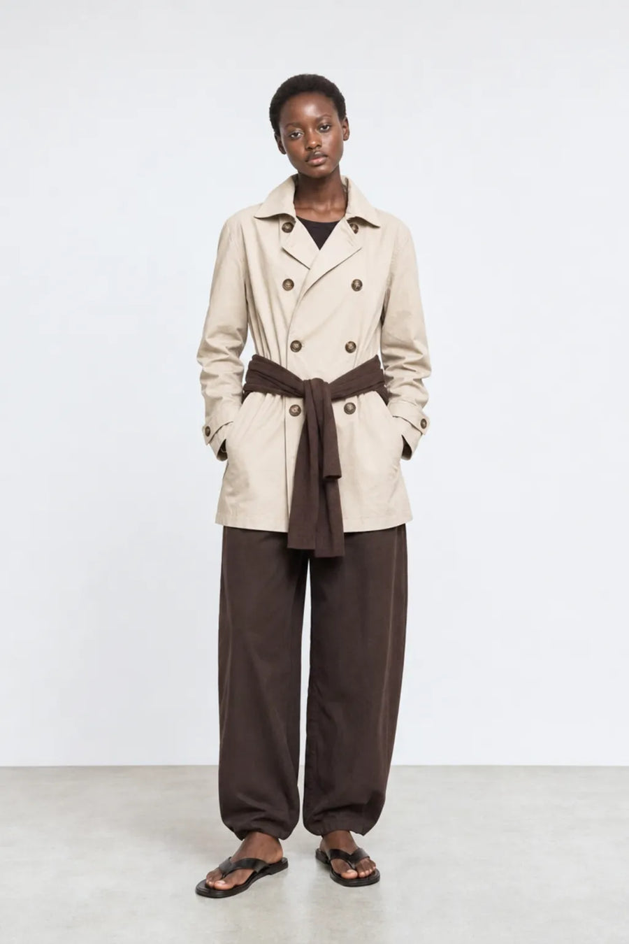 Gabardina Midi - Beige