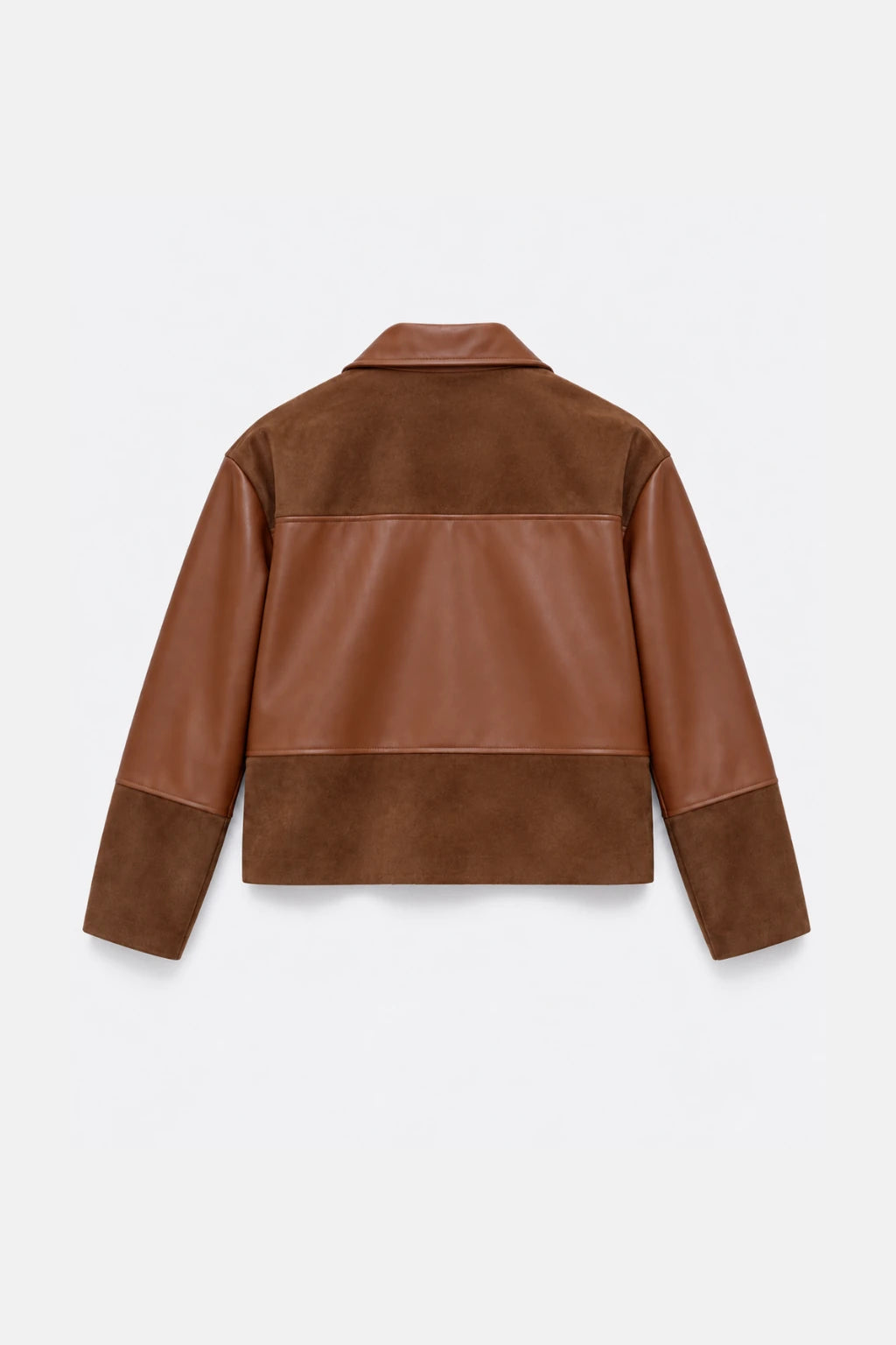 Combined Faux Leather Jacket