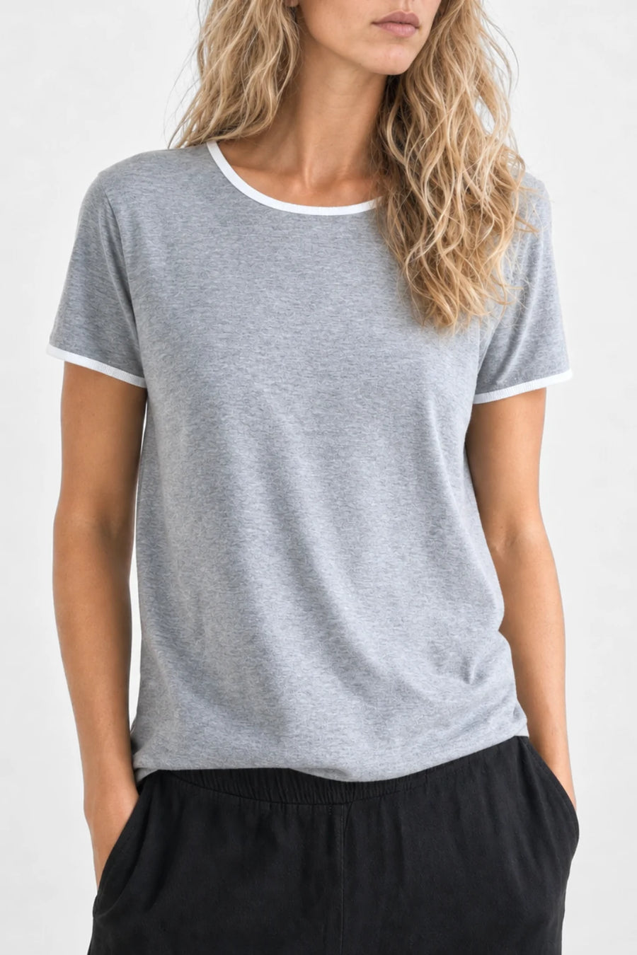 Camiseta Doble Manga Corta - Gris