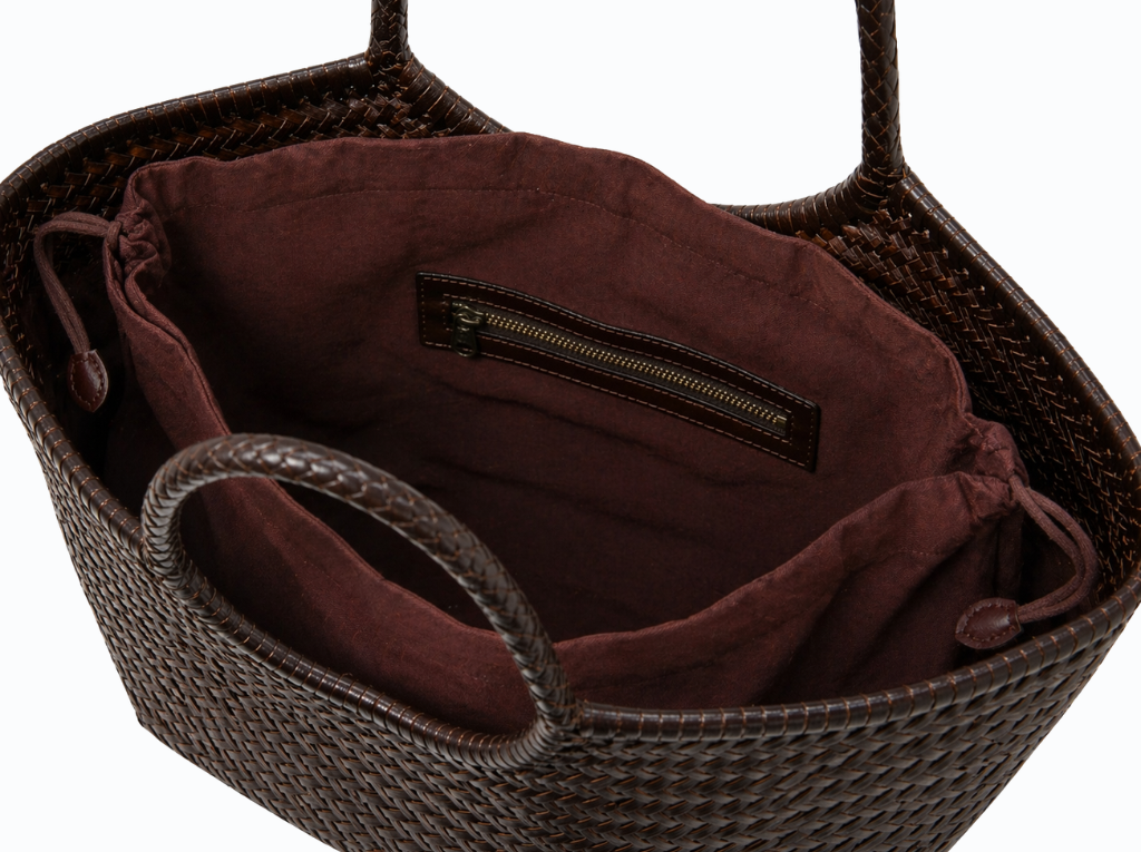 Bolso Piel Trenzado - Marrón chocolate