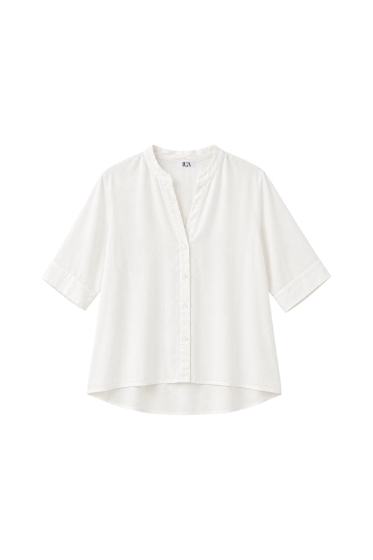 Blusa Satinada Manga Francesa