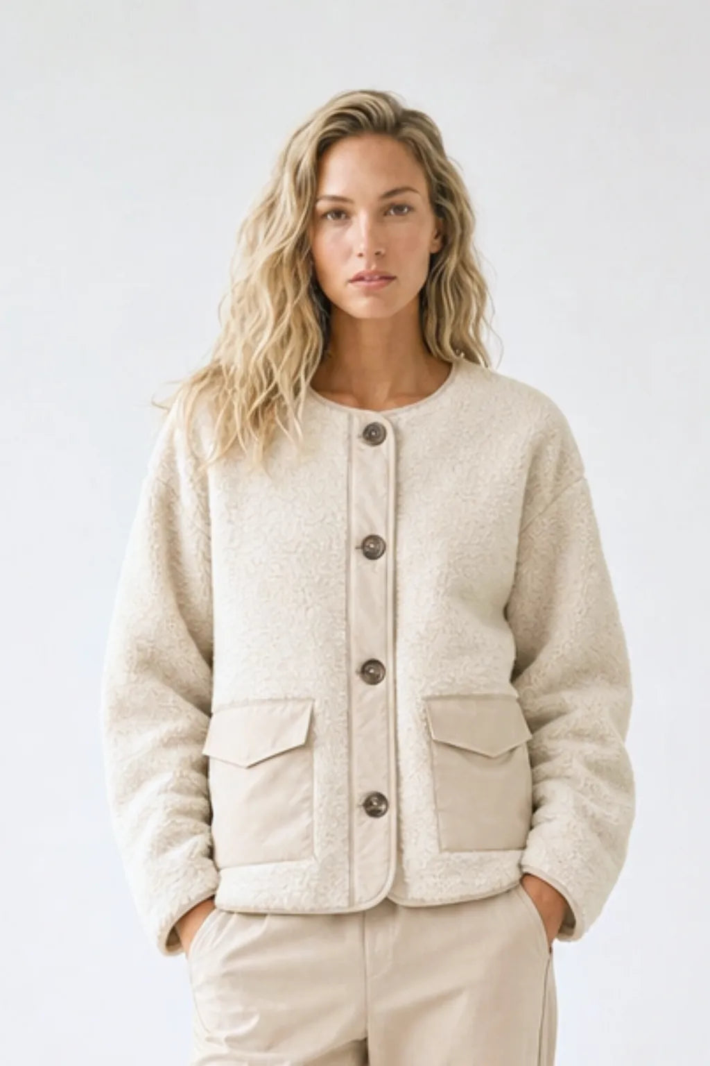 Chaqueta Borrego Combinada