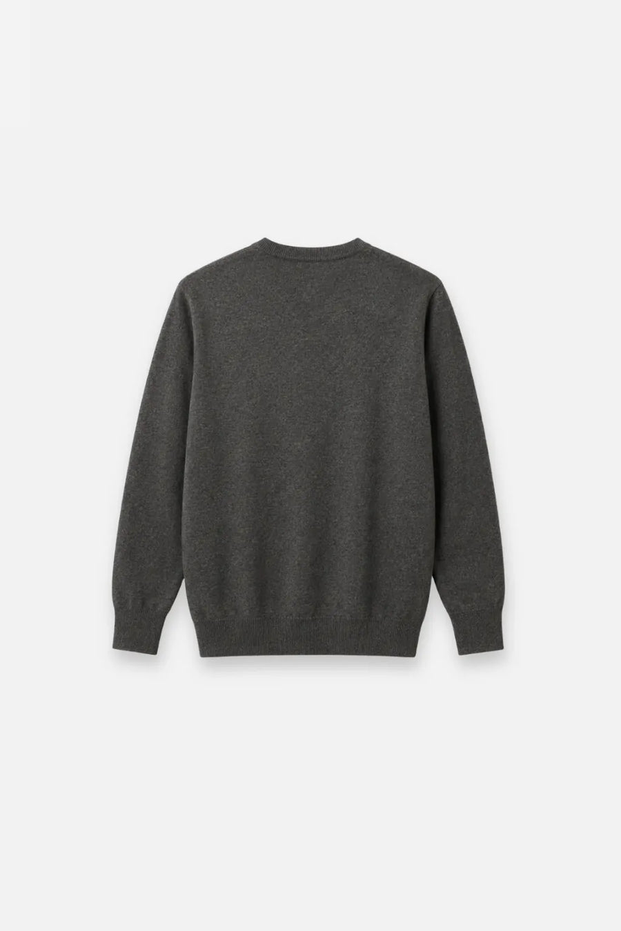 Fine-Knit V-Neck Sweater — Gris