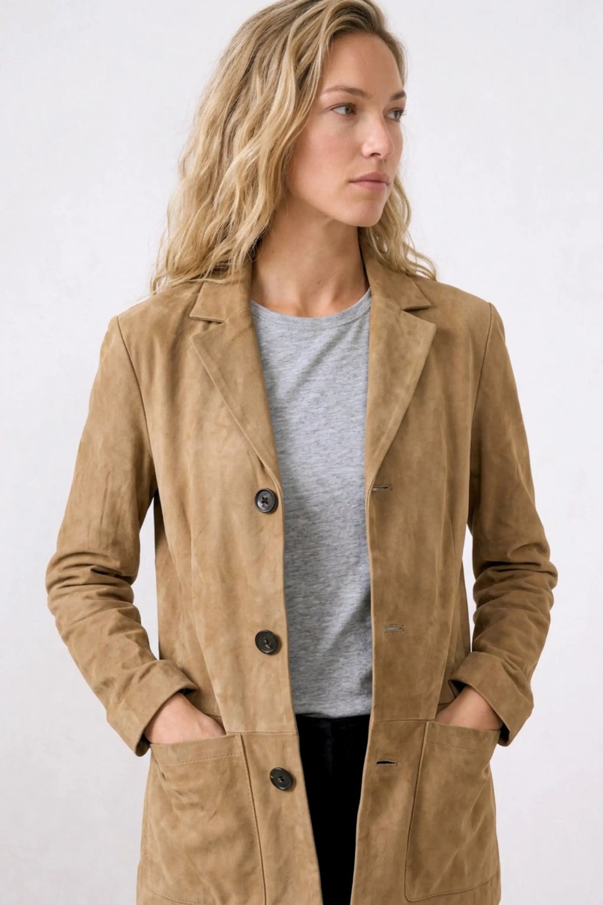 Faux Suede Blazer