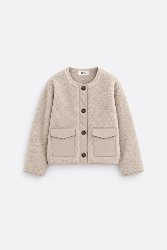 Combined Faux Shearling Jacket