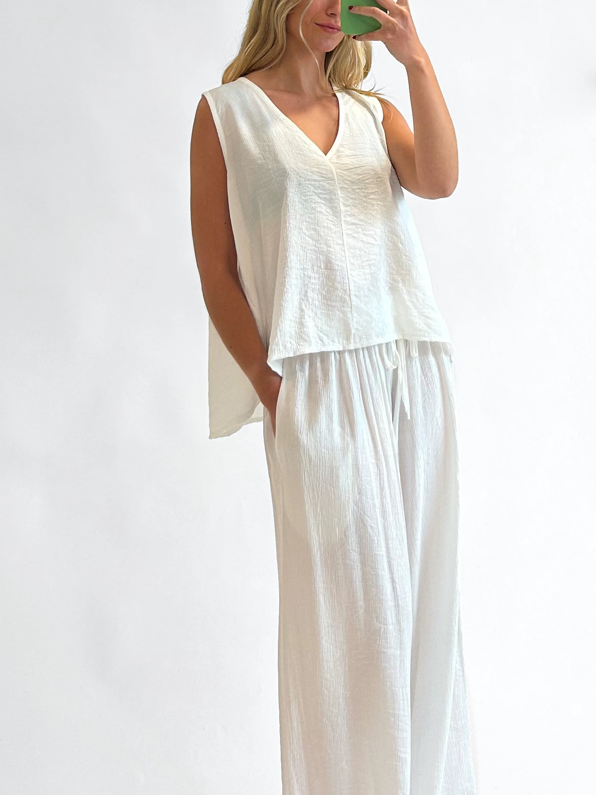 Pantalón Tencel - Blanco