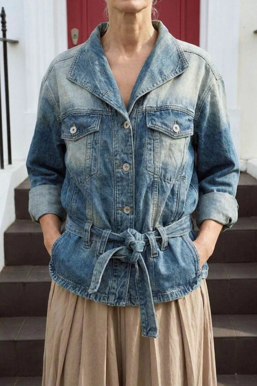 Cazadora Vaquera Cinturón - Vaquero