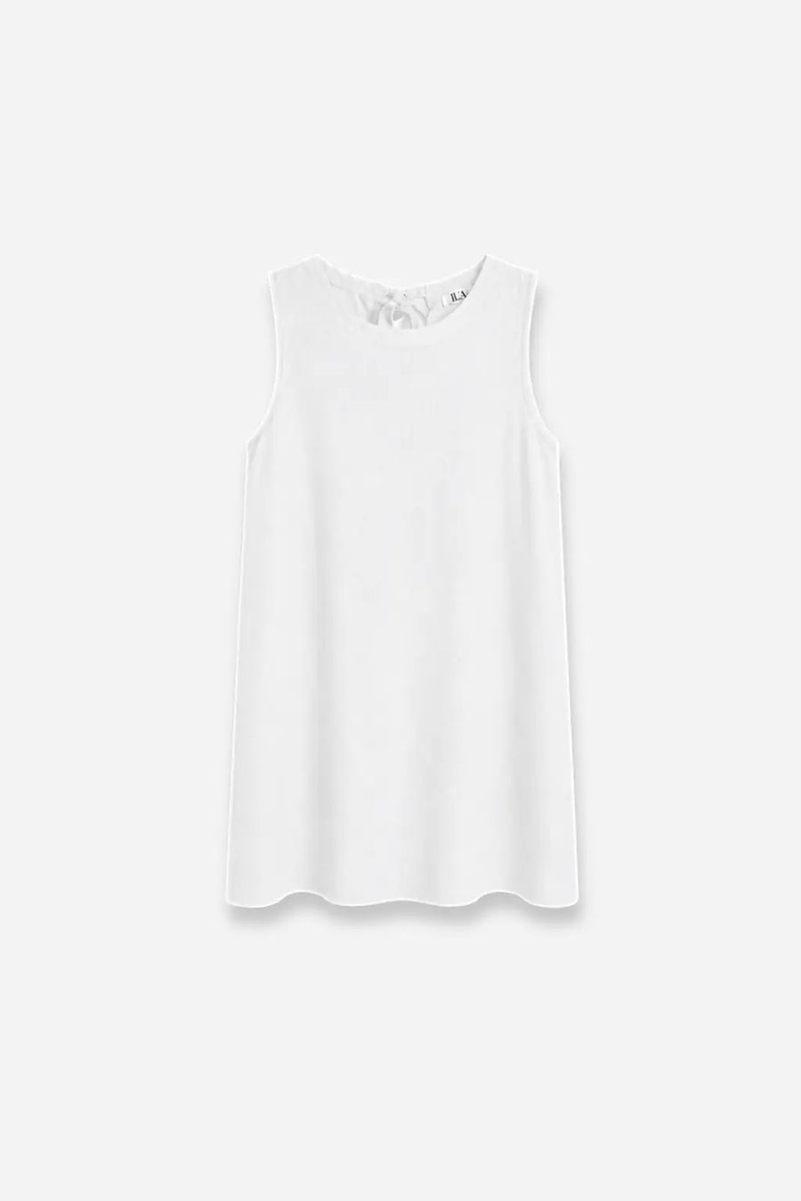 Vestido Corto Lino Lazo - Blanco