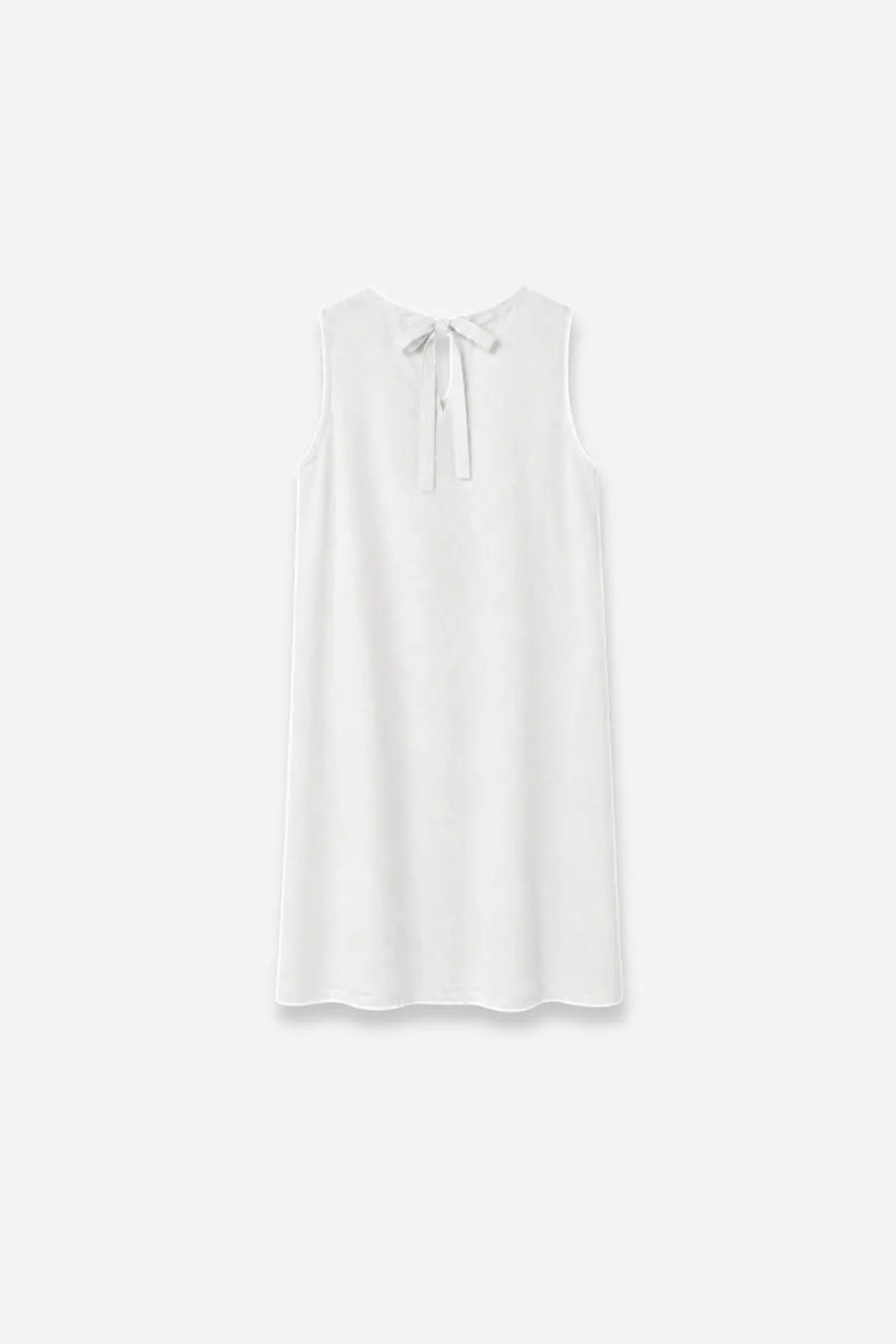 Vestido Corto Lino Lazo - Blanco