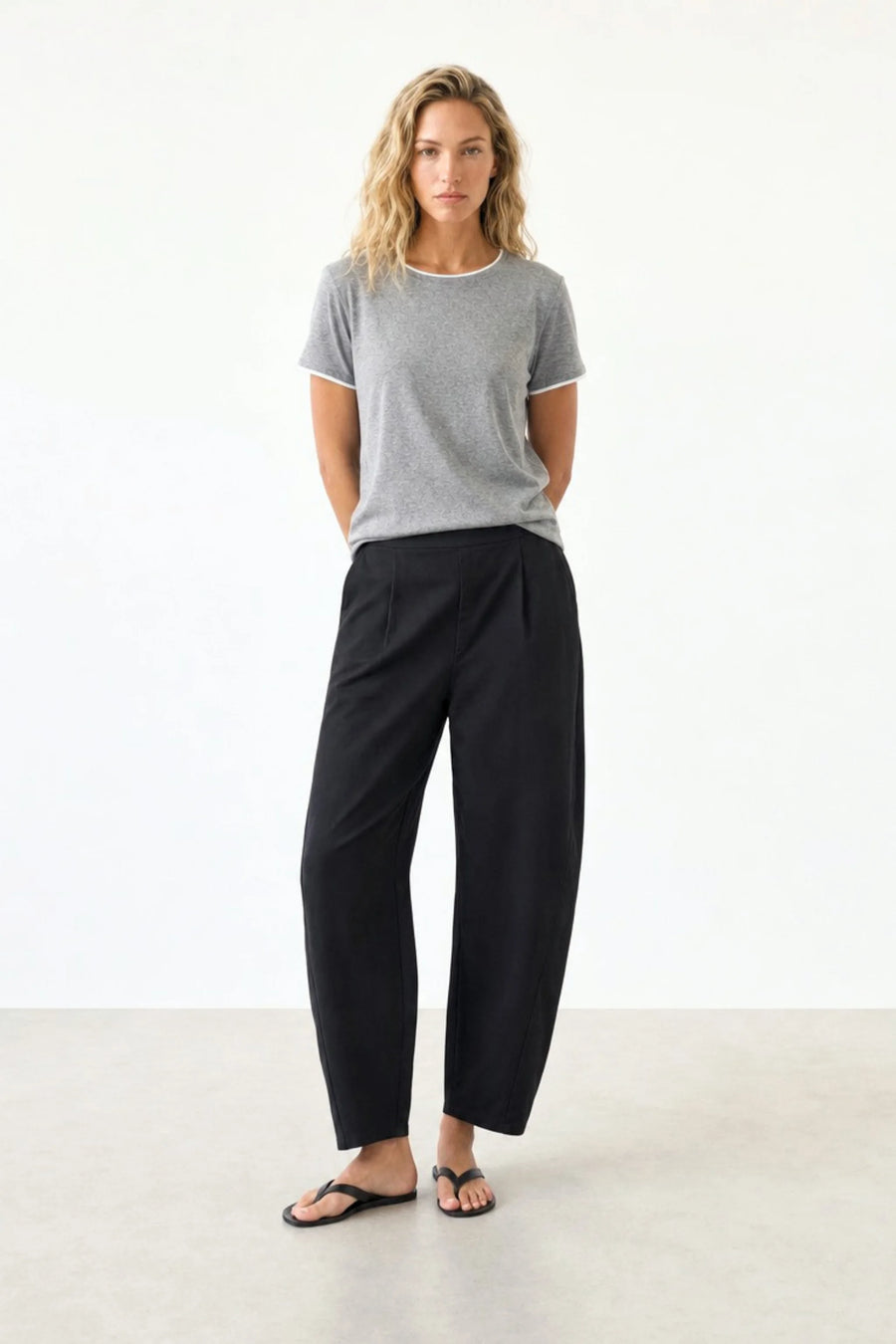Double Short Sleeve T-Shirt - Gris