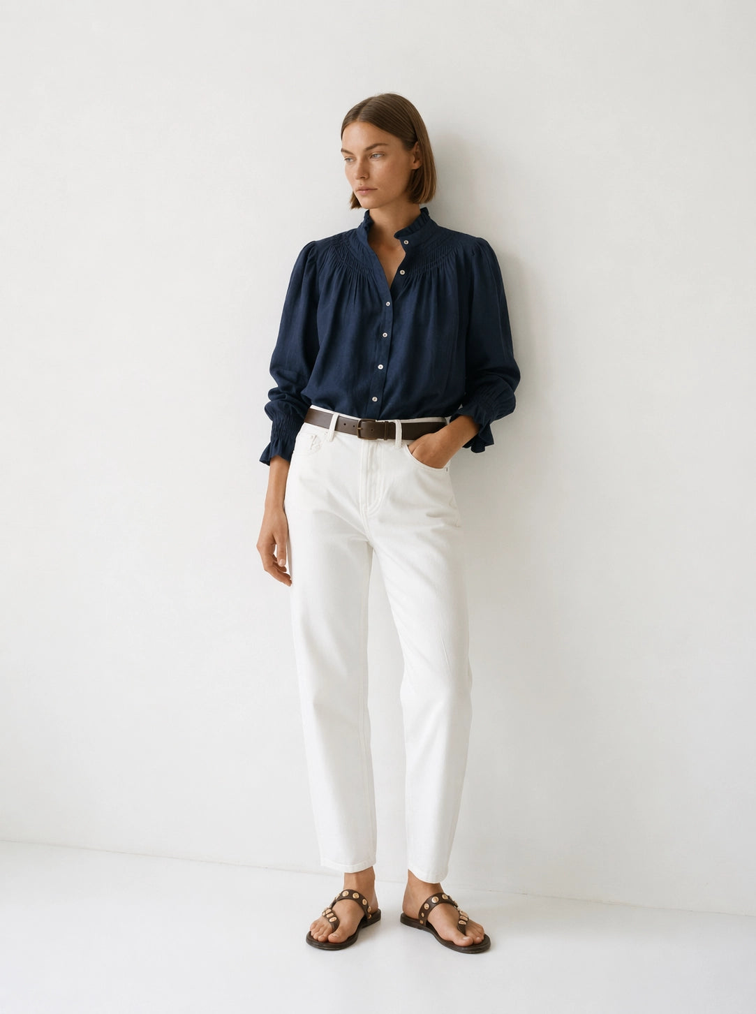 Pantalón Recto - Blanco
