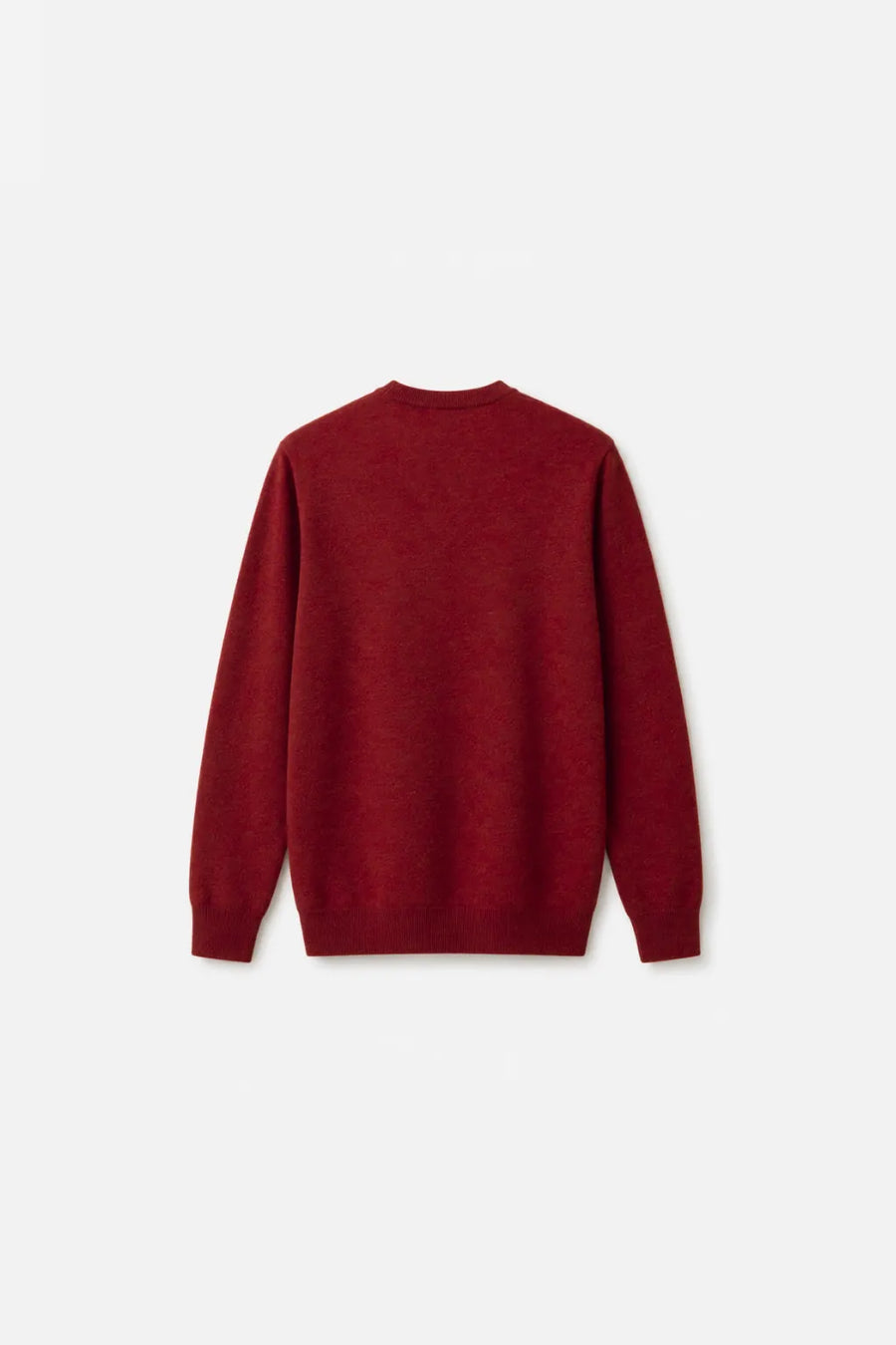 Fine-Knit V-Neck Sweater — Burdeos