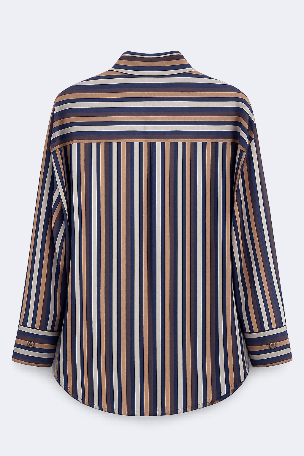 Camisa Rayas Lino Marino - Azul marino
