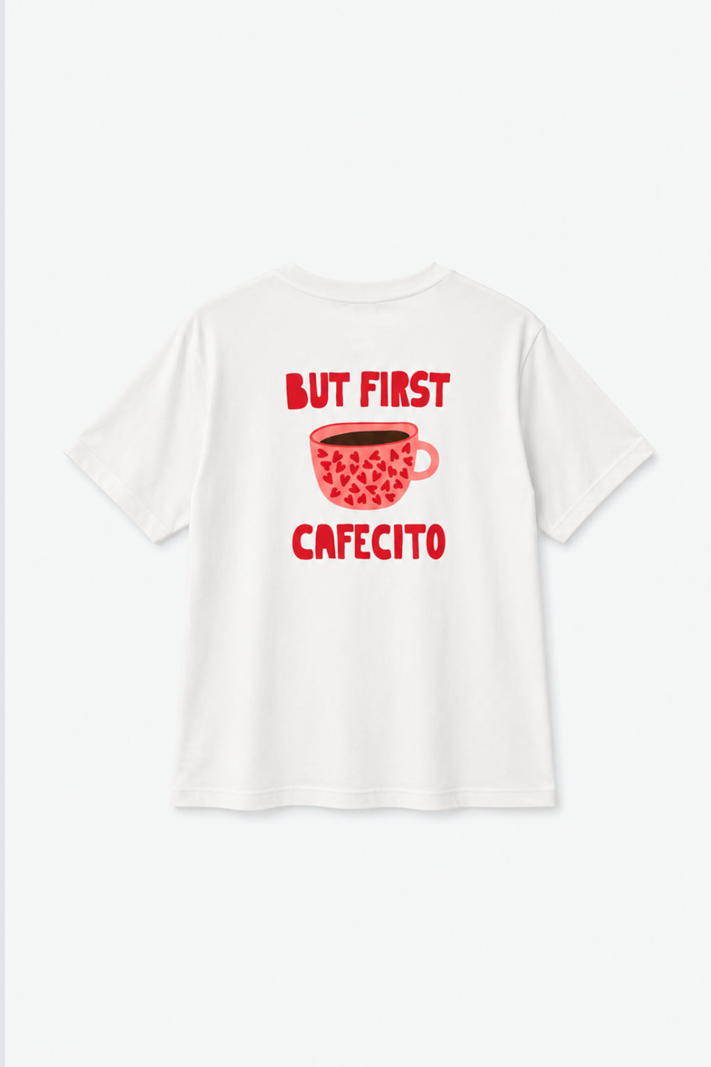 Camiseta But First Cafecito - Blanco