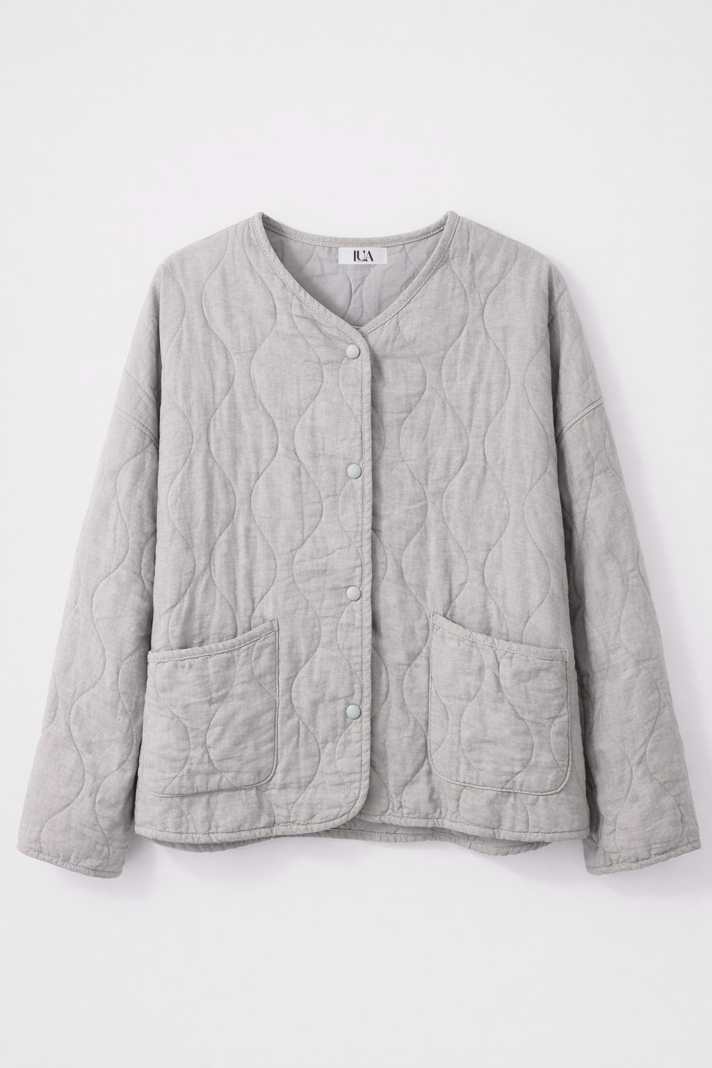 Chaqueta Acolchada Abotonada - Gris