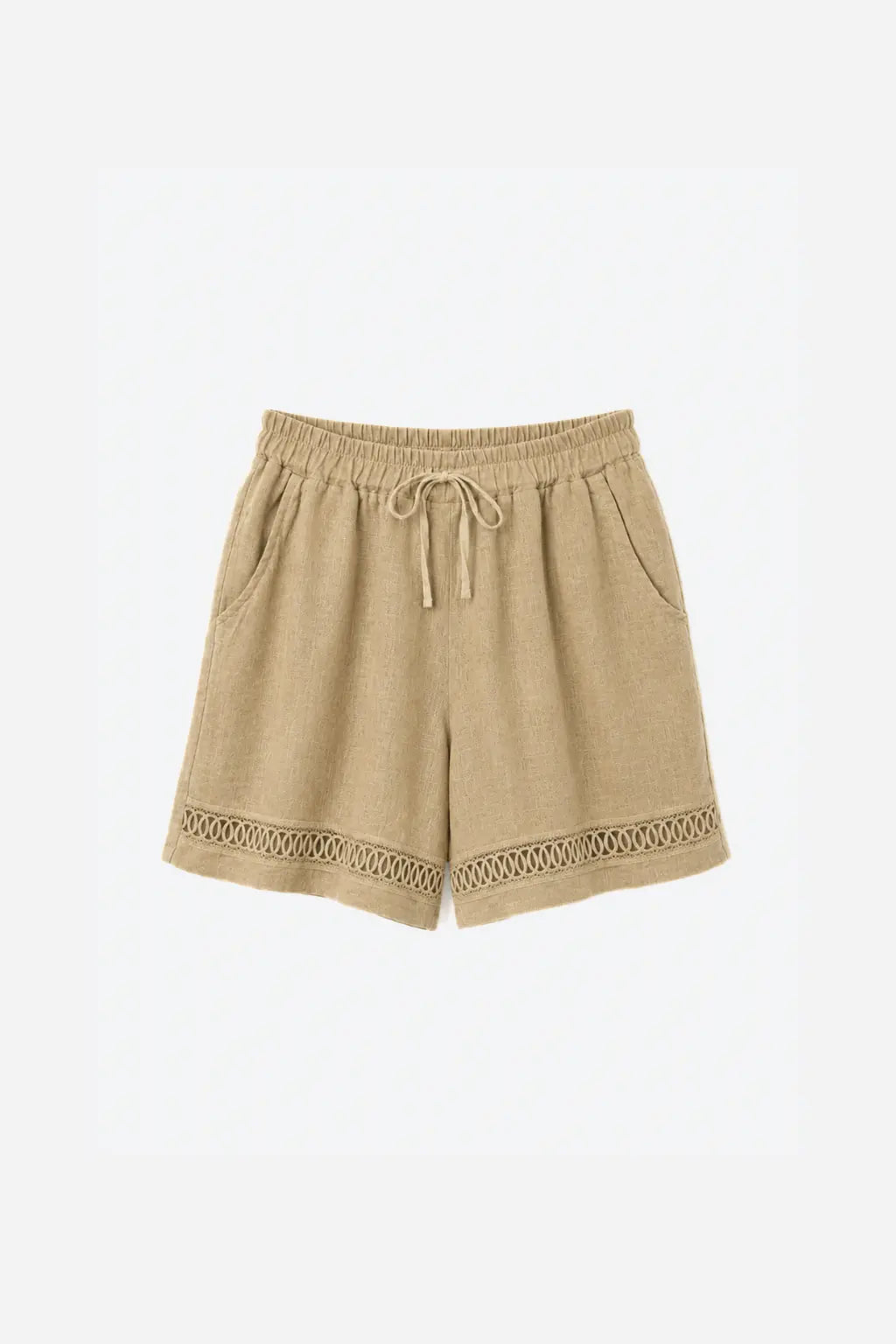Pantalón Corto Lino Encaje