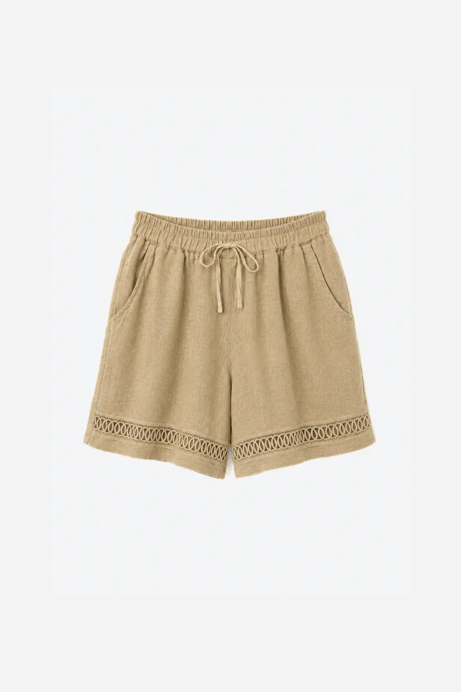 Pantalón Corto Lino Encaje