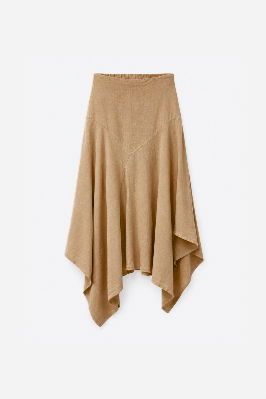 Falda Lino Asimétrica - Camel