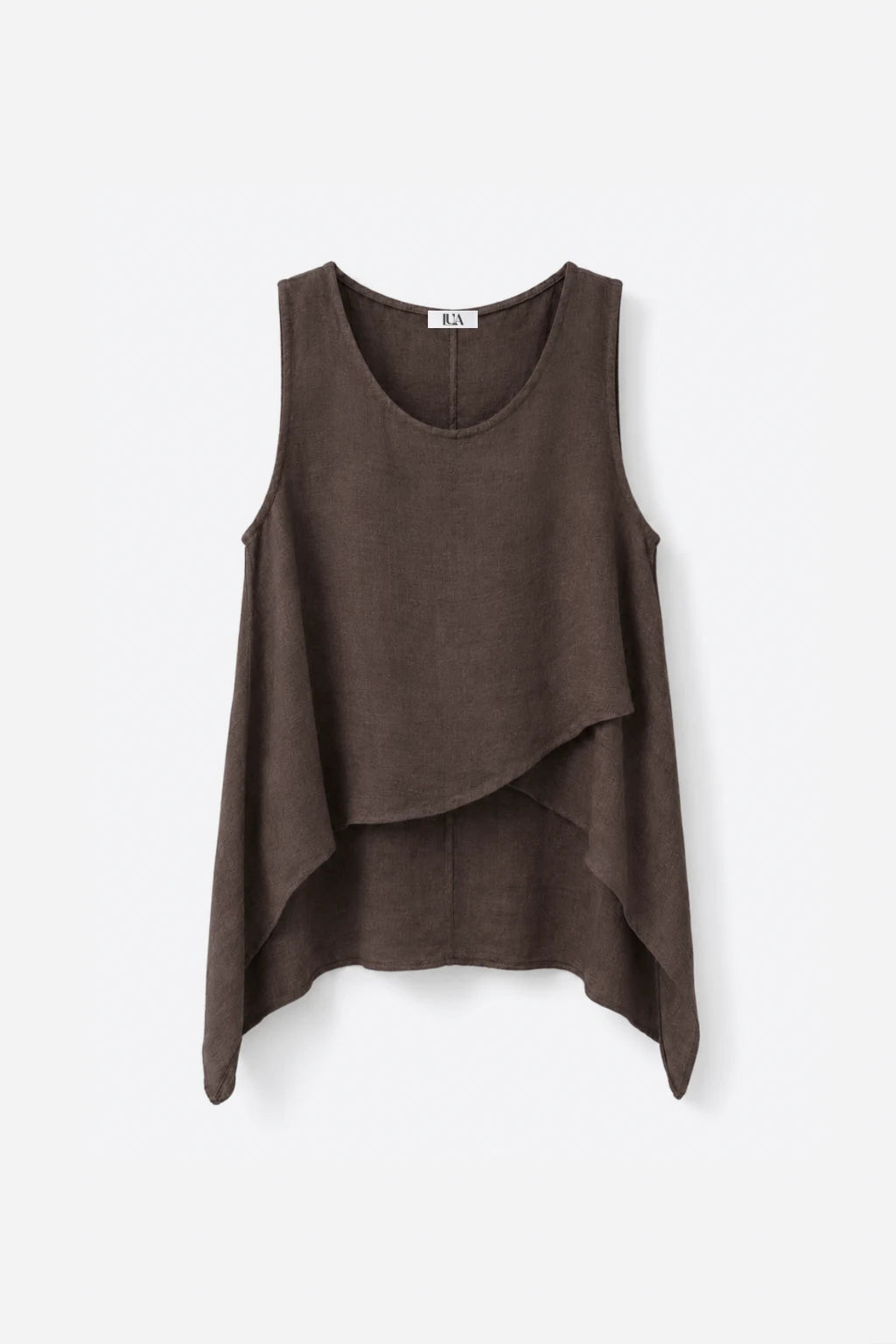 Blusa Lino Picos - Marrón chocolate