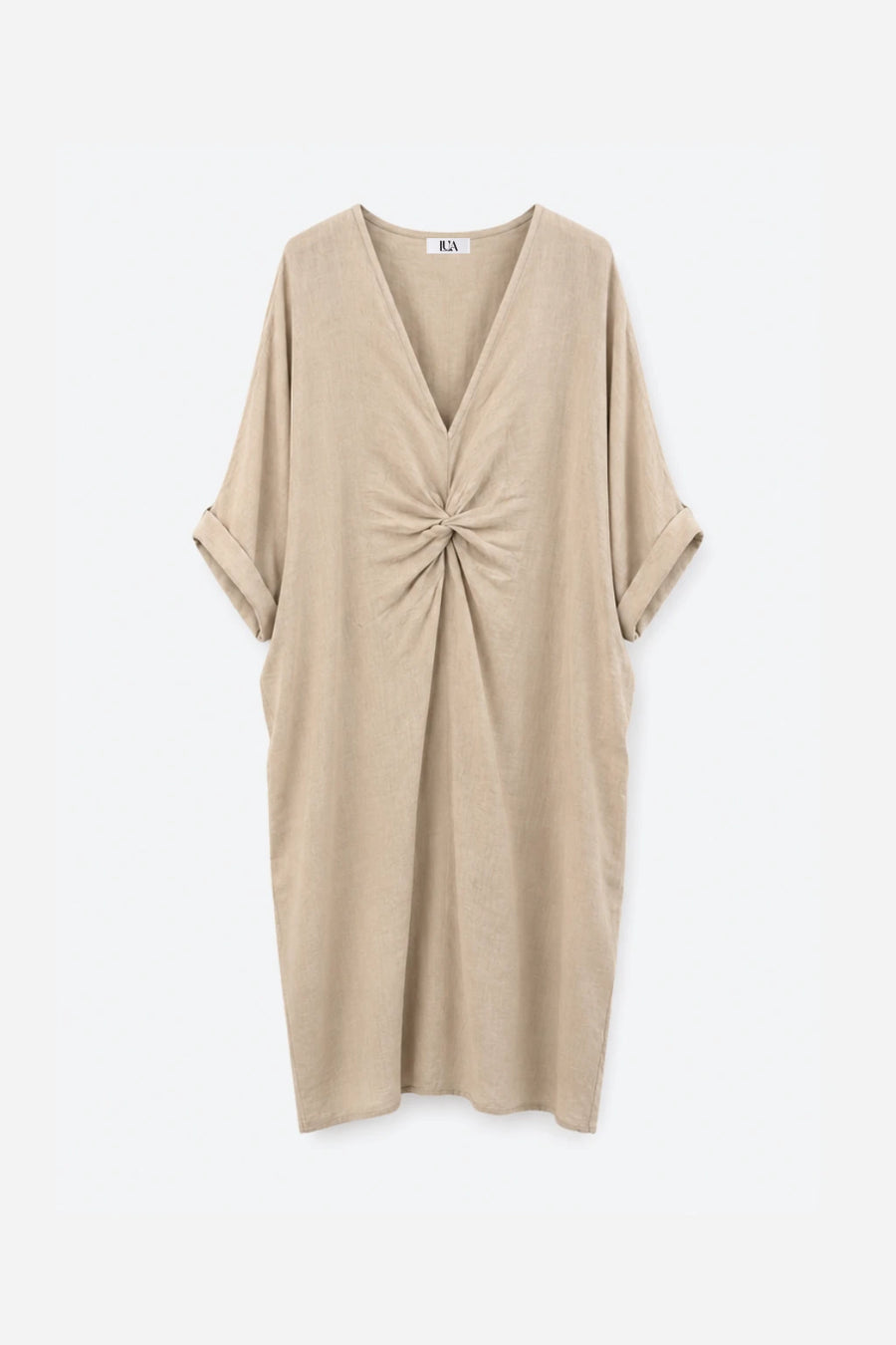 Vestido Lino Nudo - Camel
