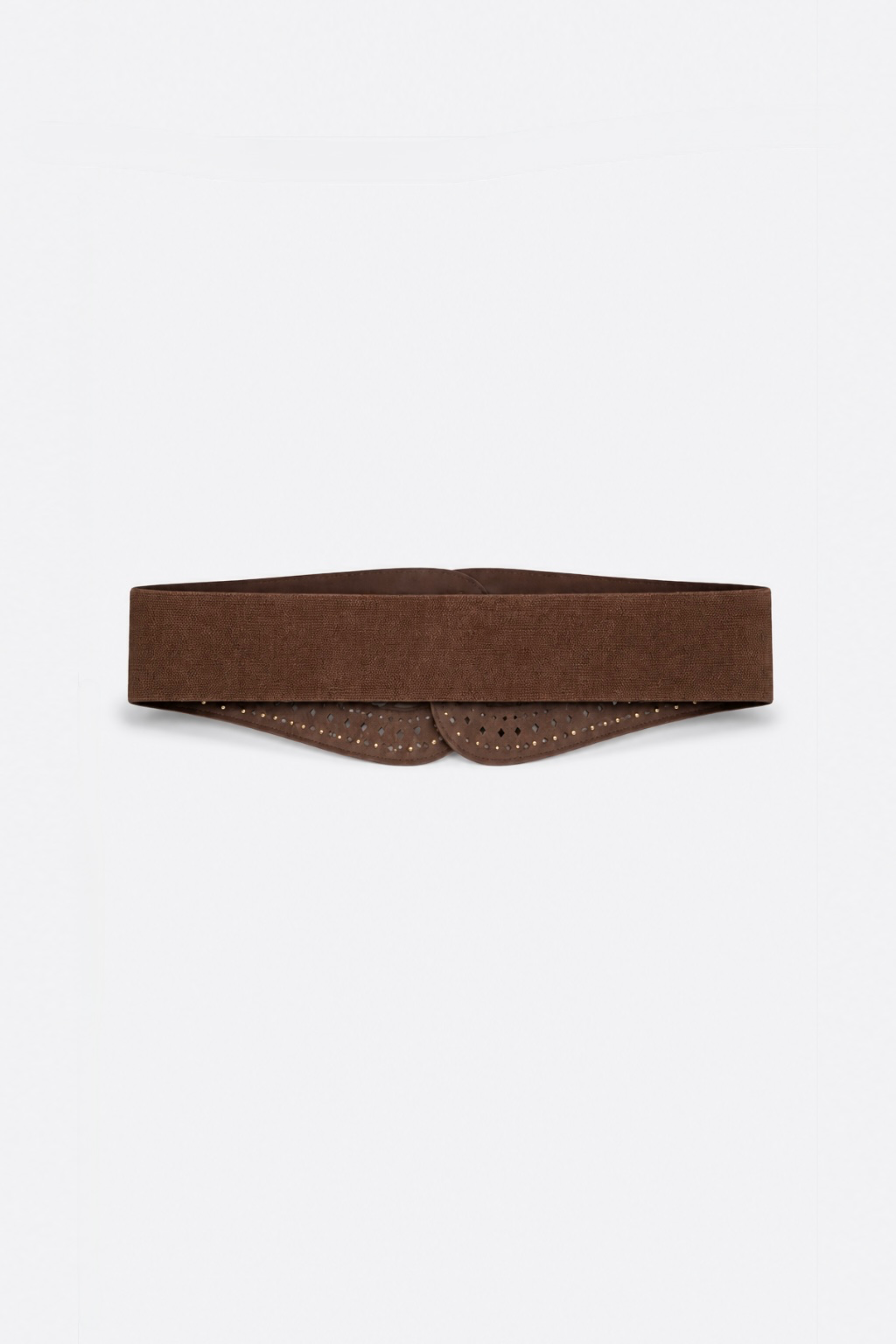 Cinturón Piel Tachas - Marrón Chocolate
