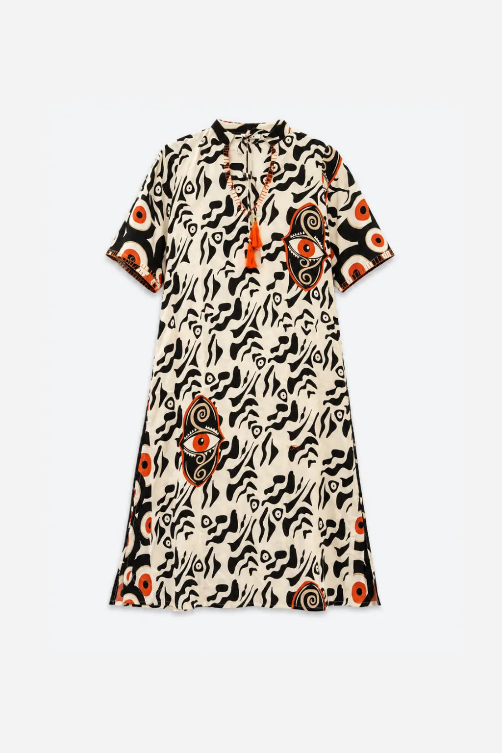 Kaftán Boho - Blanco/Negro