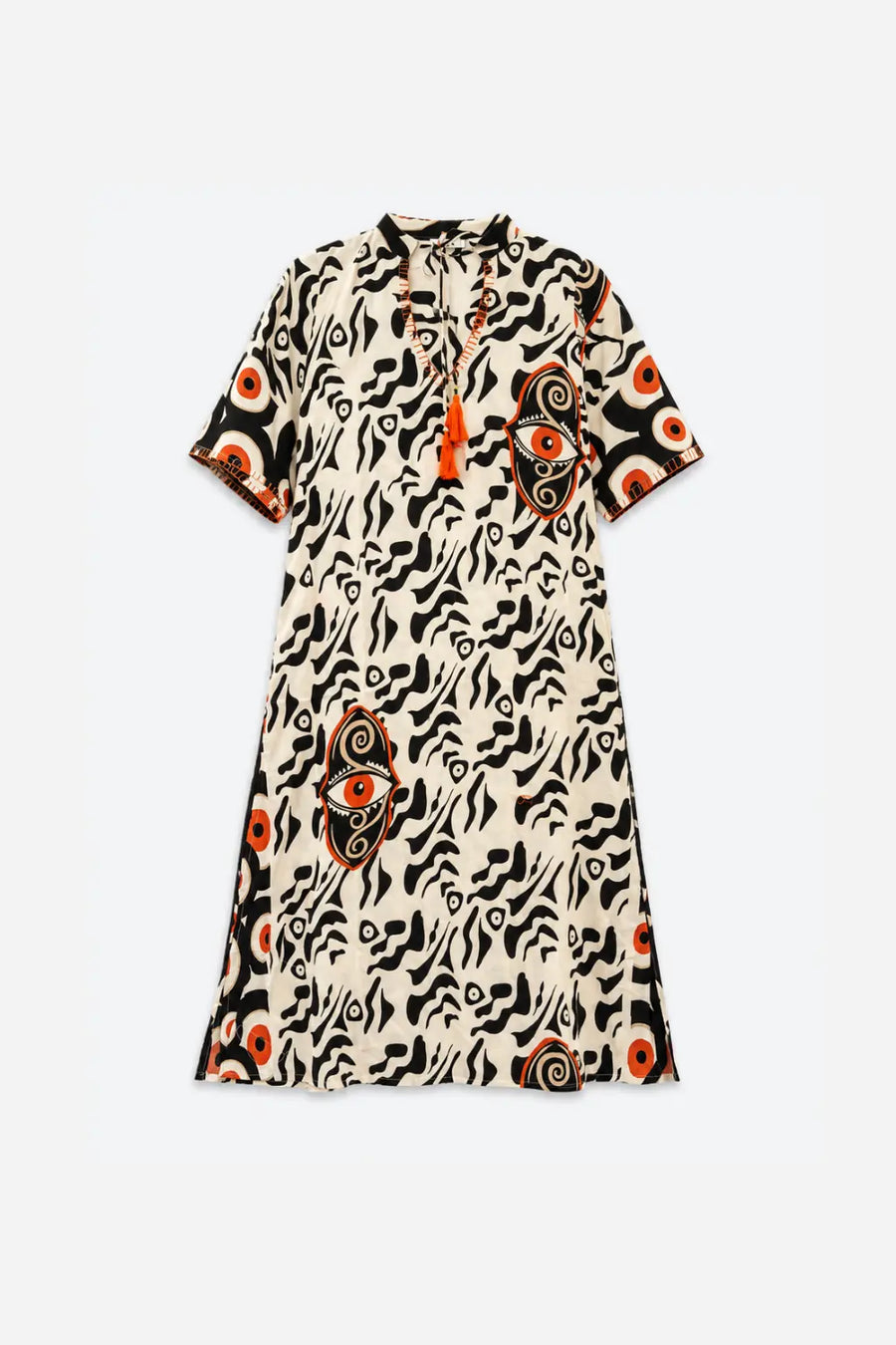 Kaftán Boho - Blanco/Negro