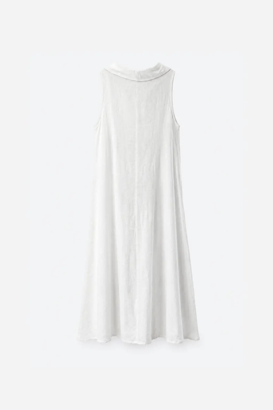 Vestido Lino Cuello Barco - Blanco