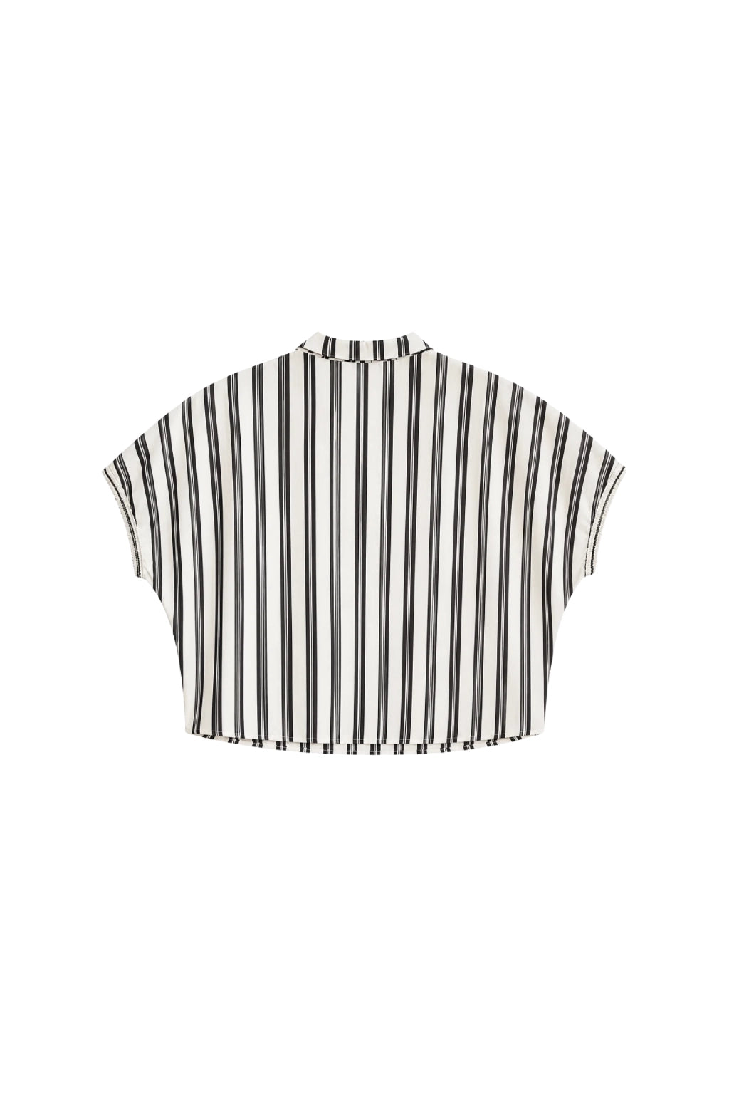Blusa Rayada Manga Murciélago - Negro