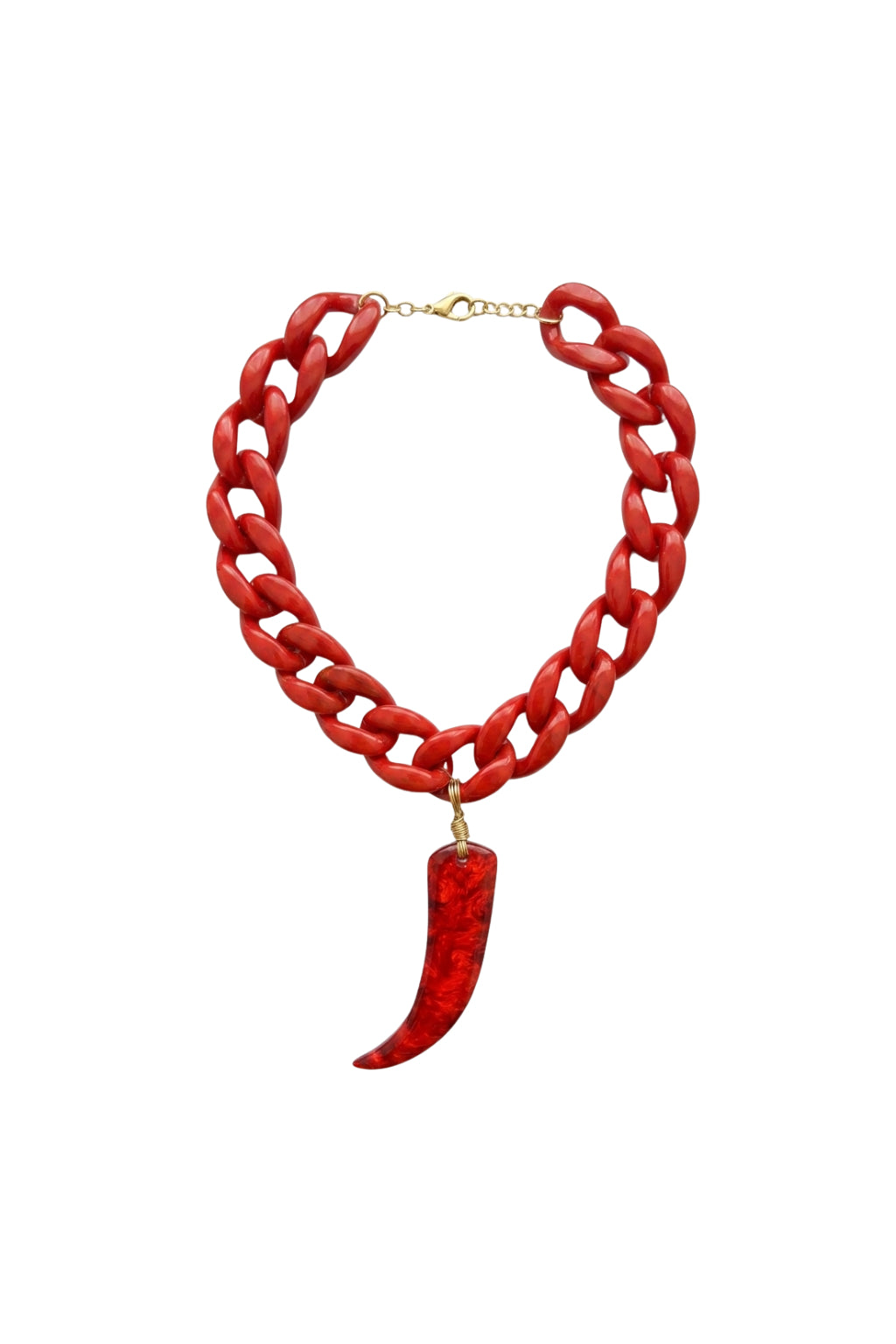 Collar Cuerno Rojo - Rojo