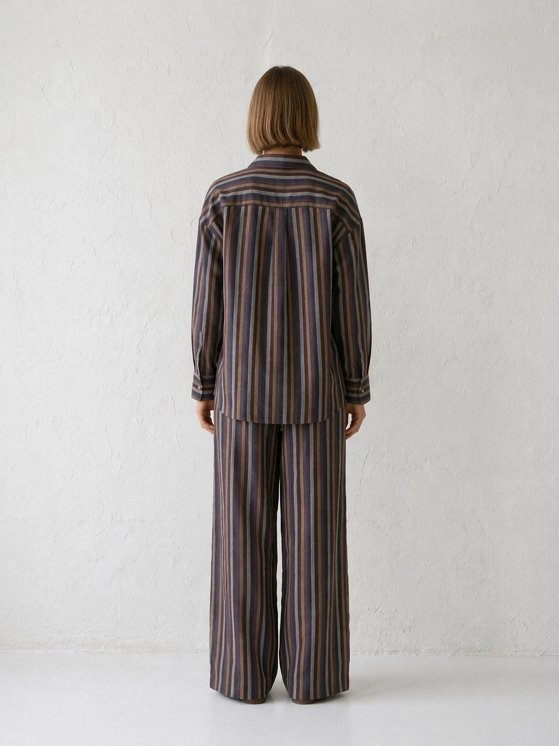 Pantalón Rayas Lino Marino