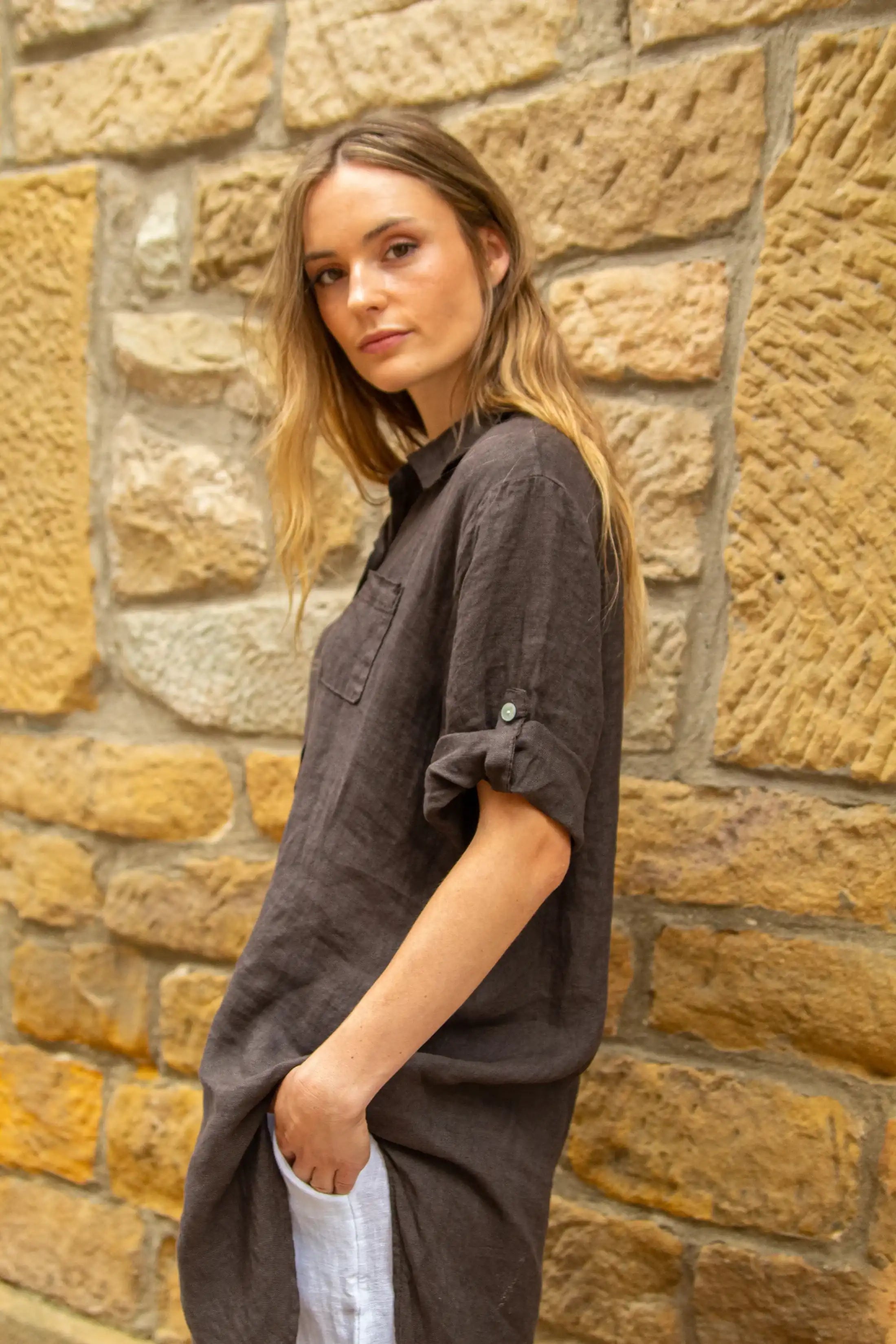 Vestido Camisero Lino
