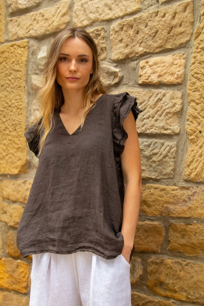 Blusa Volantes Lino