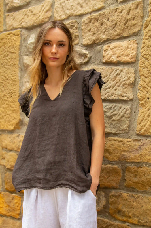 Blusa Volantes Lino