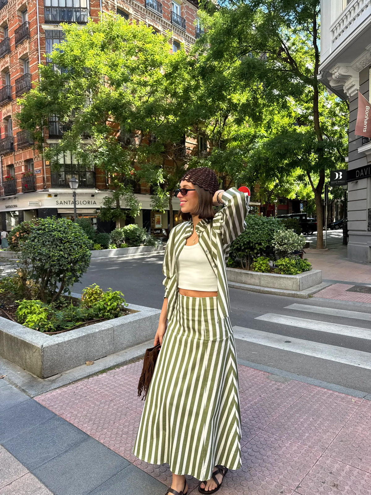 Falda Raya Ancha - Verde