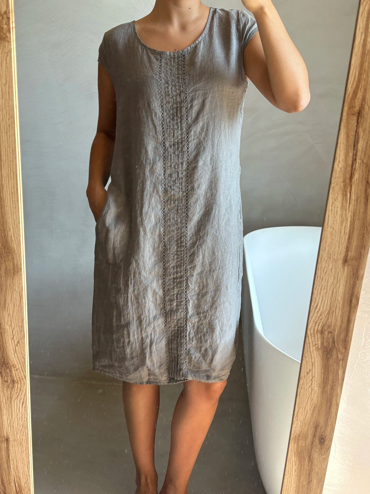 Vestido Lino Mykonos - Taupe