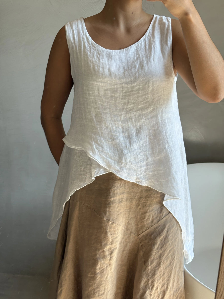 Blusa Lino Picos - Blanco