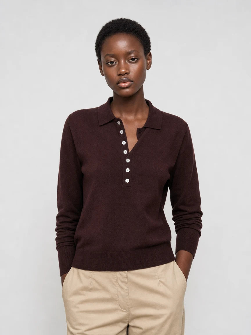 Fine-Knit Polo Shirt